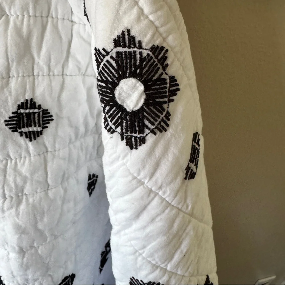 Nate Berkus for baby target black and white embroidered quilt